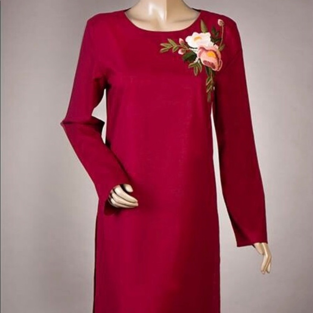 Beautiful cotton shirt with flower embroidery